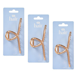 Pharmacy Health Twist Claw Clip Gold Pack of 3