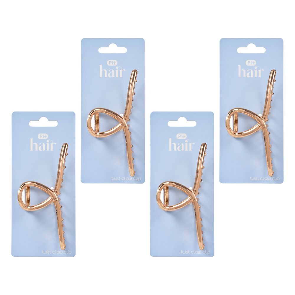 Pharmacy Health Twist Claw Clip Gold Pack of 4
