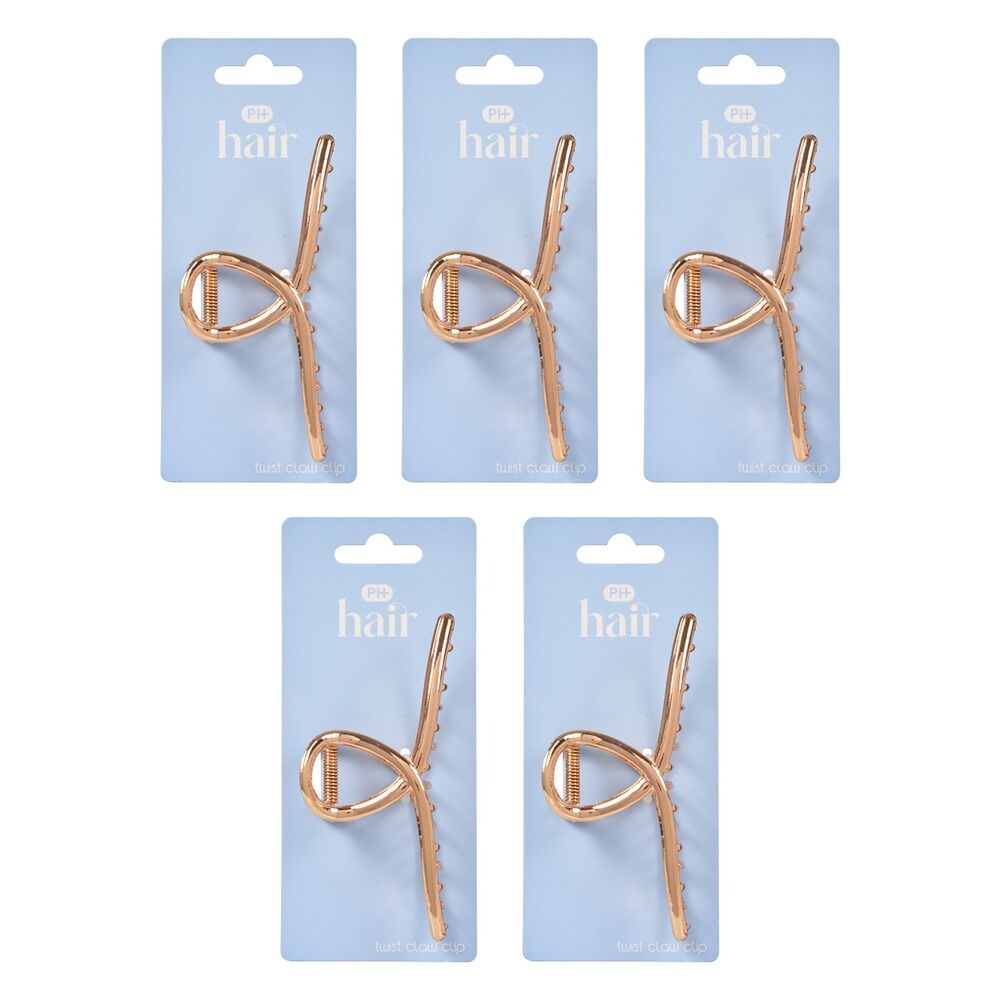 Pharmacy Health Twist Claw Clip Gold Pack of 5