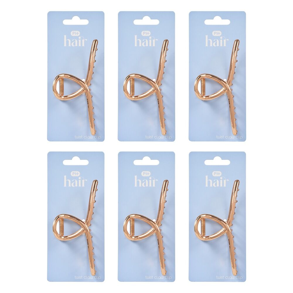 Pharmacy Health Twist Claw Clip Gold Pack of 6