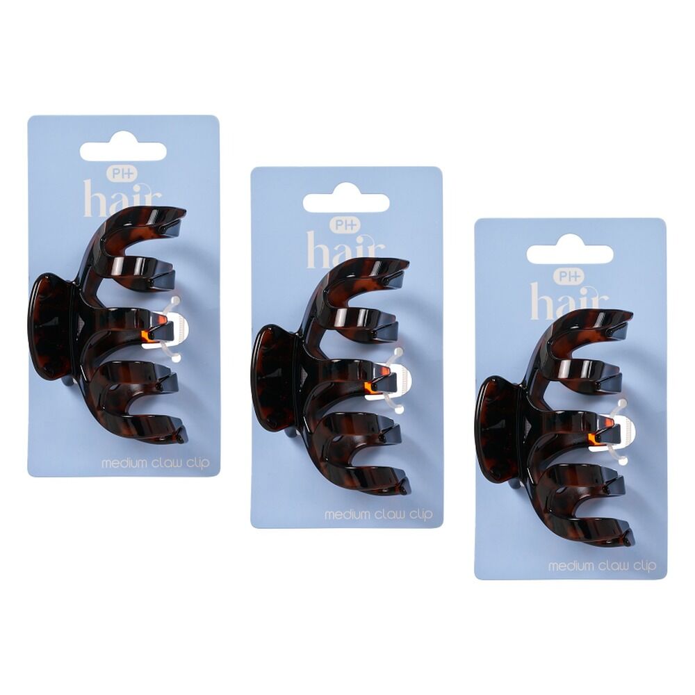 Pharmacy Health Medium Claw Clip Tortoiseshell Pack of 3