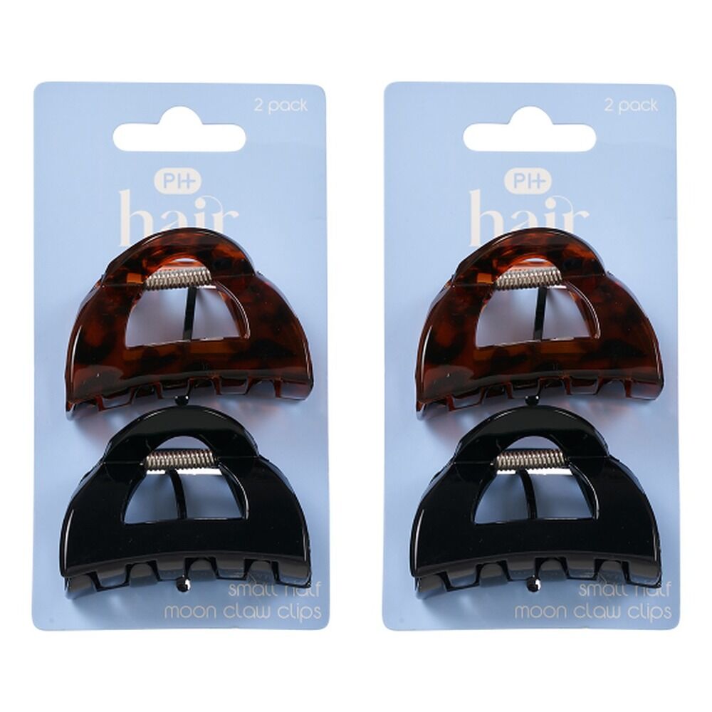 Pharmacy Health Small Half Moon Claw Clip 2 Pack Bundle of 2