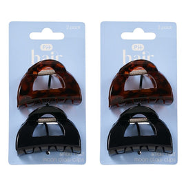 Pharmacy Health Small Half Moon Claw Clip 2 Pack Bundle of 2