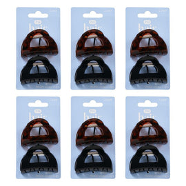 Pharmacy Health Small Half Moon Claw Clip 2 Pack Bundle of 6