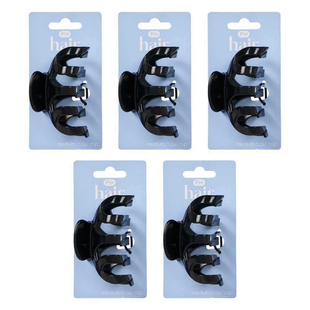 Pharmacy Health Medium Claw Clip Black Pack of 5