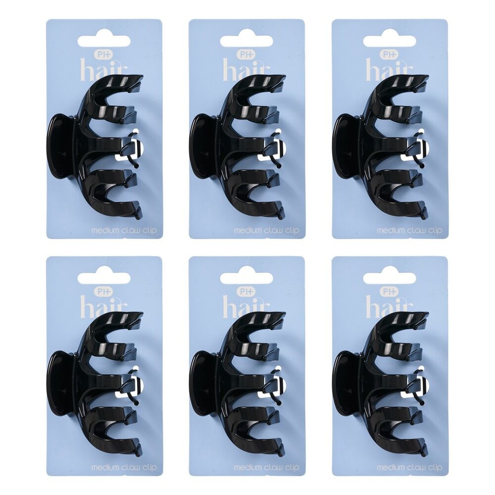 Pharmacy Health Medium Claw Clip Black Pack of 6