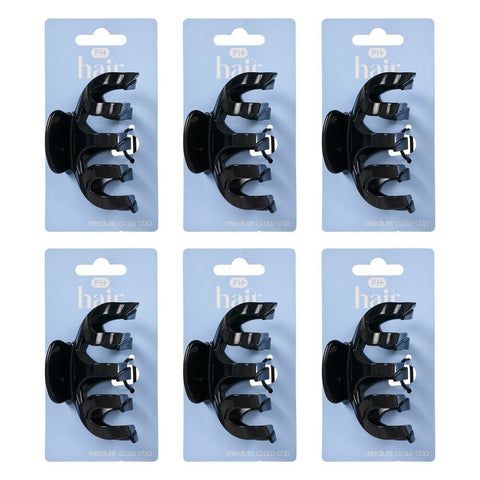 Pharmacy Health Medium Claw Clip Black Pack of 6
