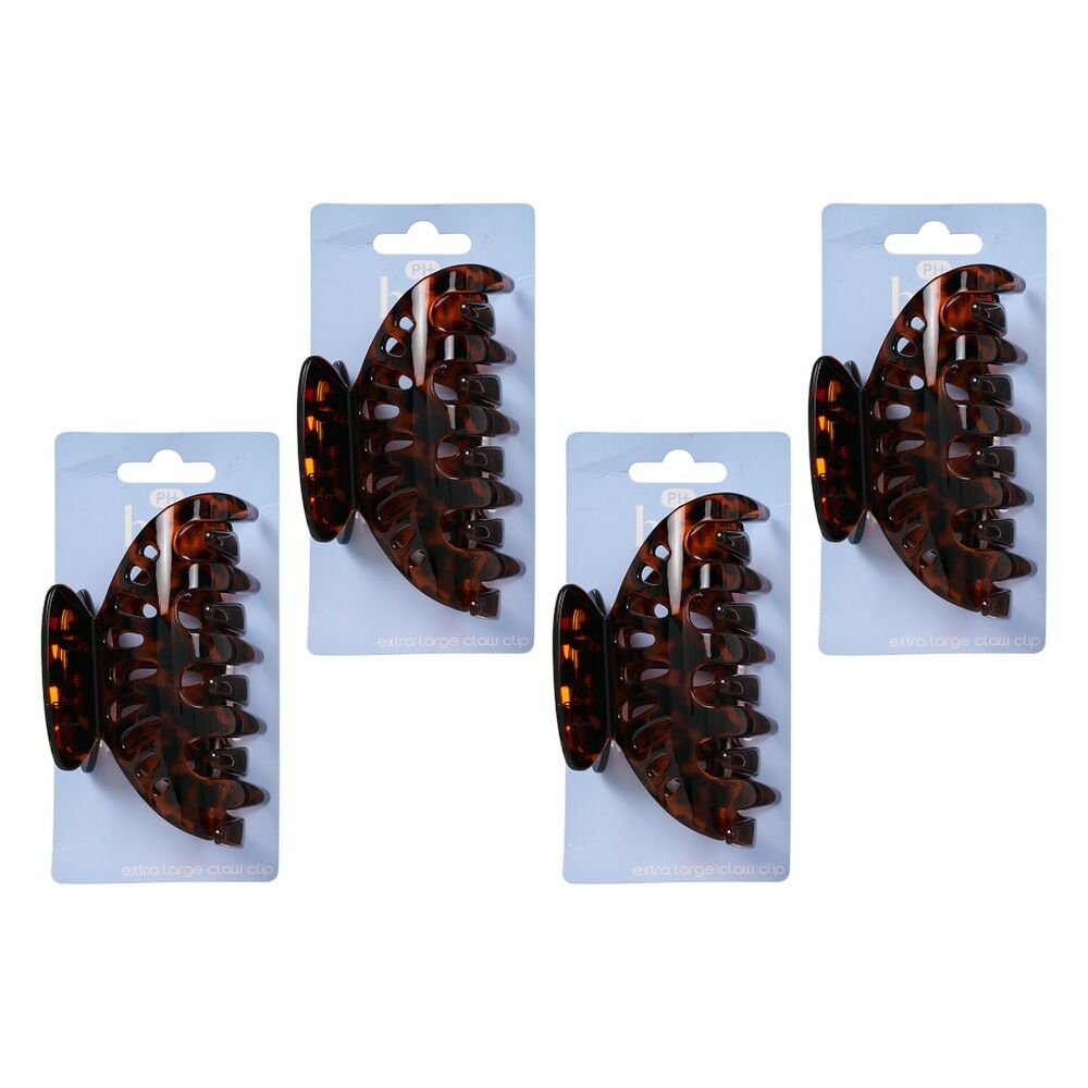 Pharmacy Health Extra Large Claw Clip Tortoiseshell Pack of 4