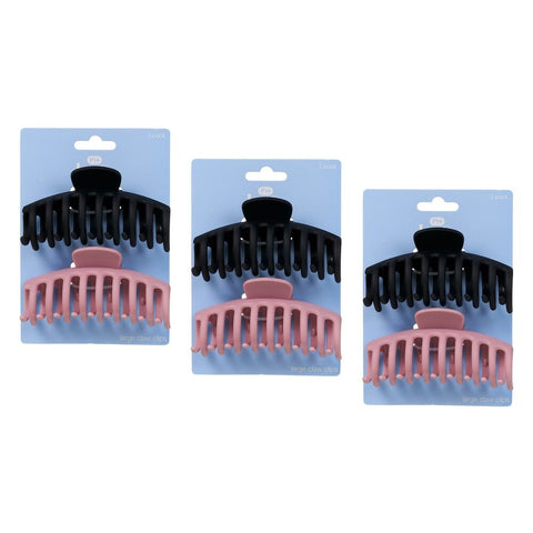 Pharmacy Health Large Matte Claw Clips 2 Pack Bundle of 3