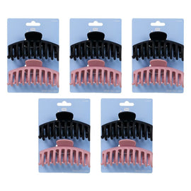 Pharmacy Health Large Matte Claw Clips 2 Pack Bundle of 5