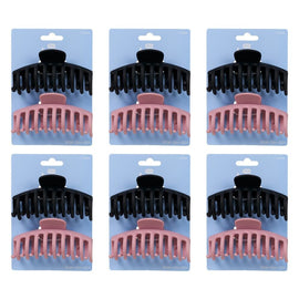 Pharmacy Health Large Matte Claw Clips 2 Pack Bundle of 6
