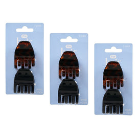 Pharmacy Health Small Claw Clips Mixed 2 Pack Bundle of 3
