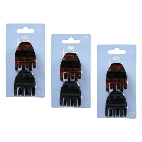 Pharmacy Health Small Claw Clips Mixed 2 Pack Bundle of 3