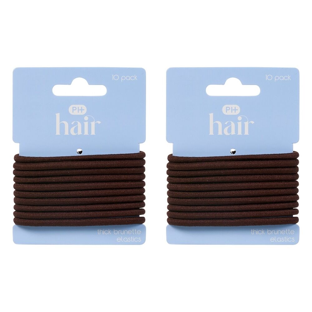 Pharmacy Health Thick Elastics Brunette 10 Pack Bundle of 2