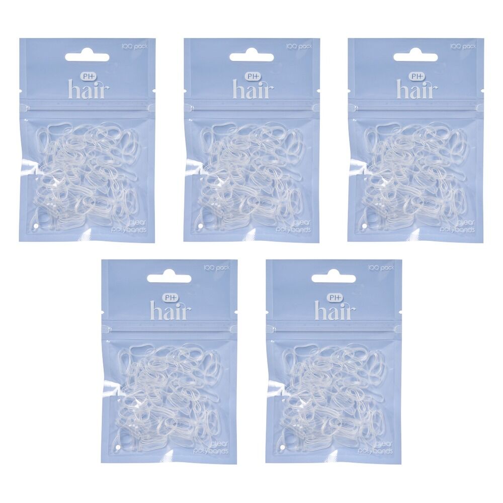 Pharmacy Health Polybands Clear 100 Pack Bundle of 5