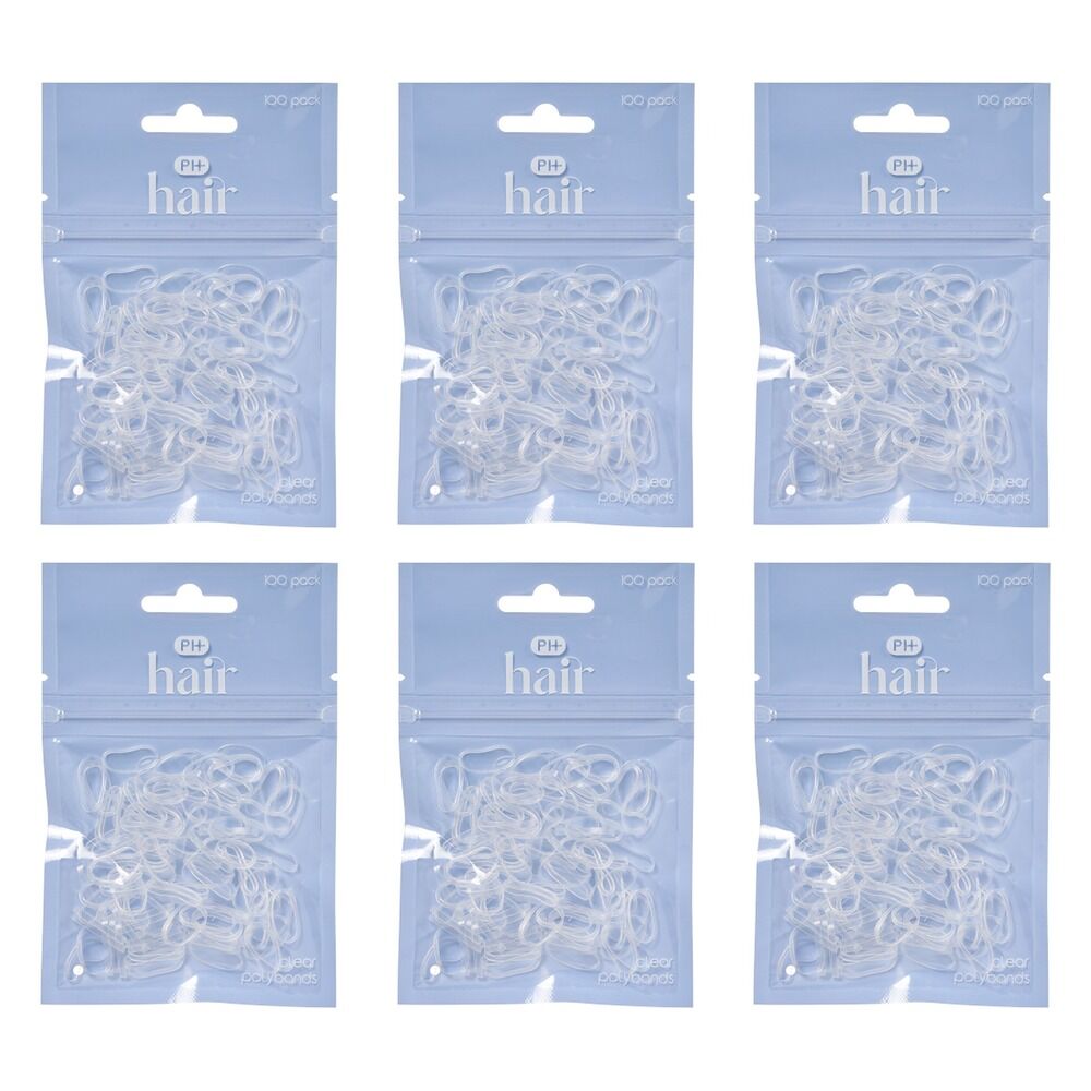 Pharmacy Health Polybands Clear 100 Pack Bundle of 6