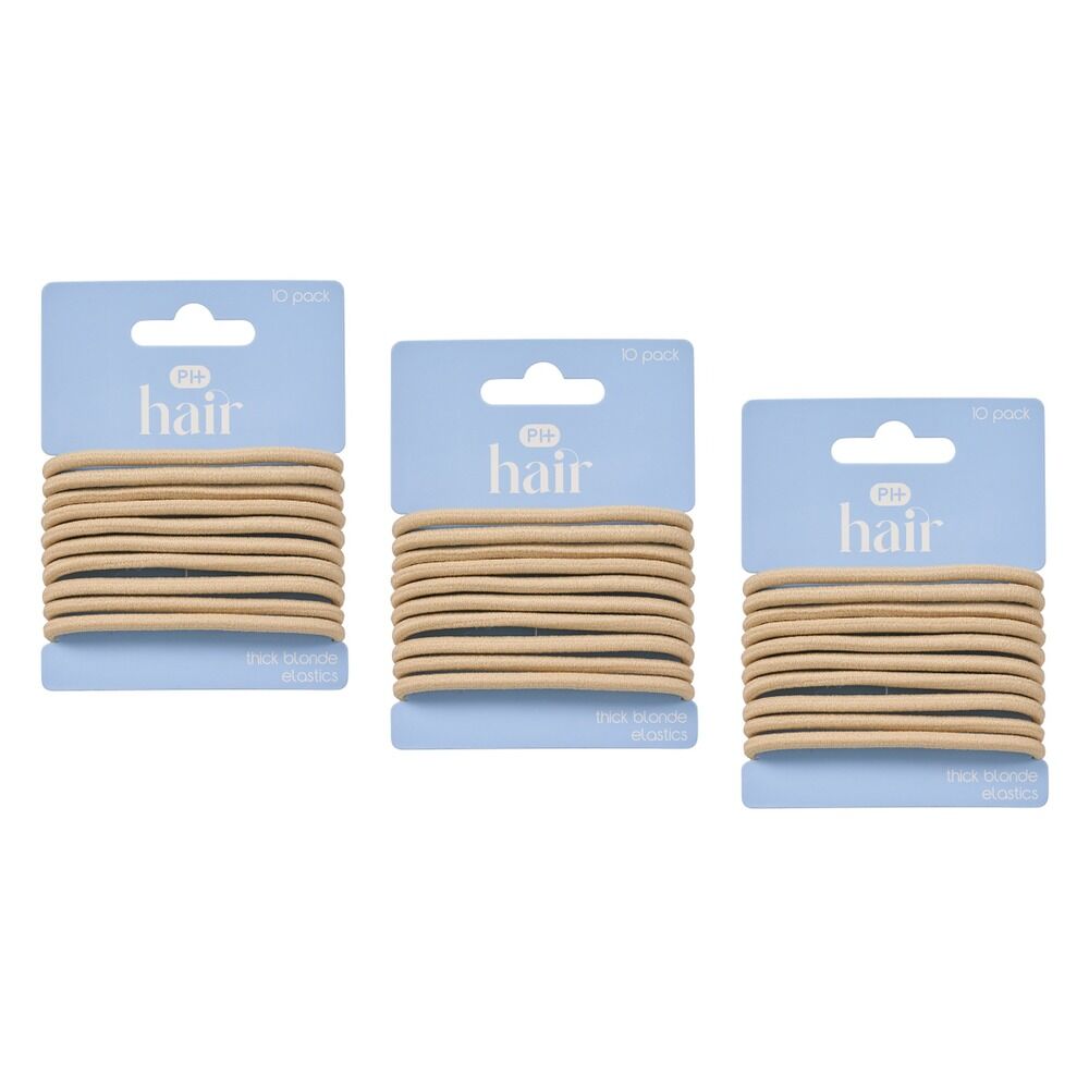 Pharmacy Health Thick Elastics Blonde 10 Pack Bundle of 3