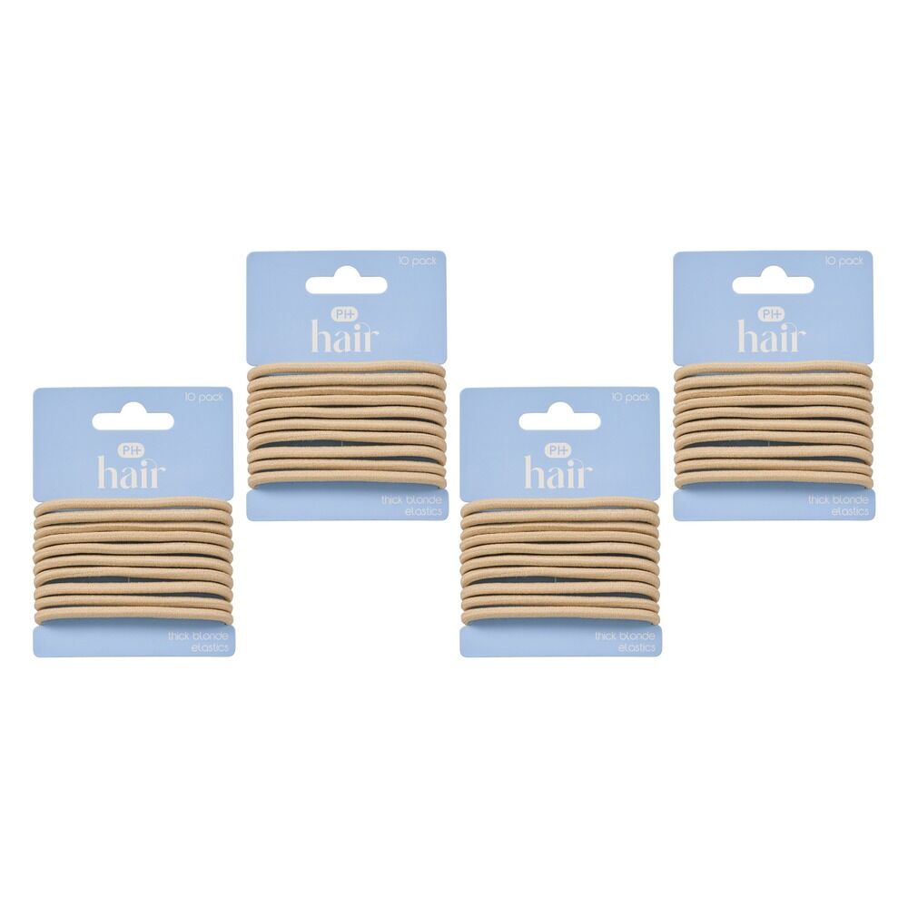 Pharmacy Health Thick Elastics Blonde 10 Pack Bundle of 4