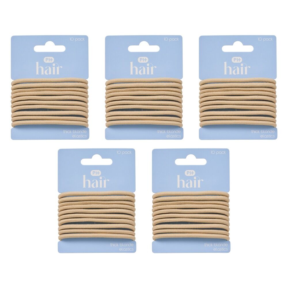 Pharmacy Health Thick Elastics Blonde 10 Pack Bundle of 5
