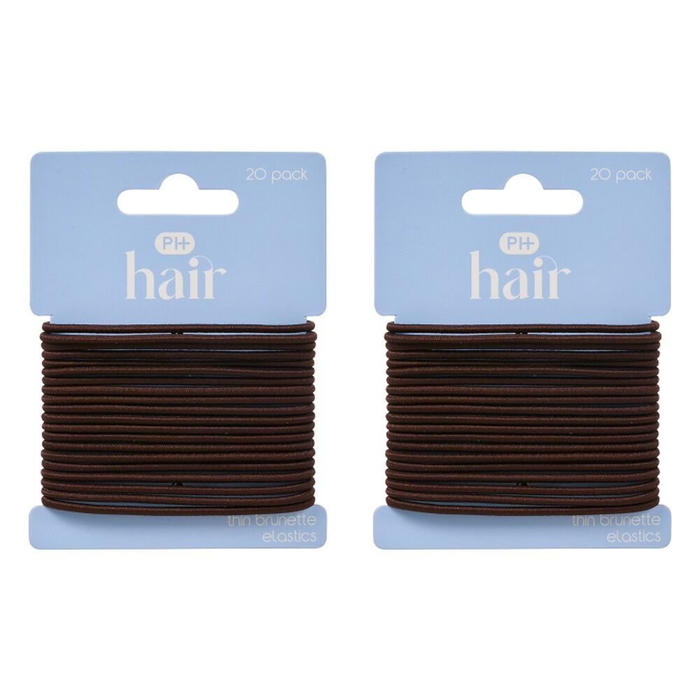 Pharmacy Health Thin Elastics Brunette 20 Pack Bundle of 2
