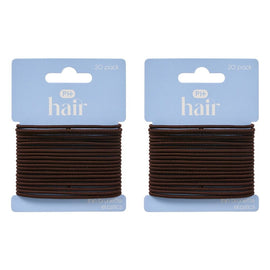 Pharmacy Health Thin Elastics Brunette 20 Pack Bundle of 2