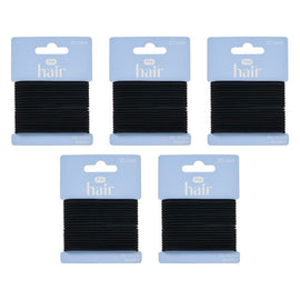 Pharmacy Health Thin Elastics Black 20 Pack Bundle of 5