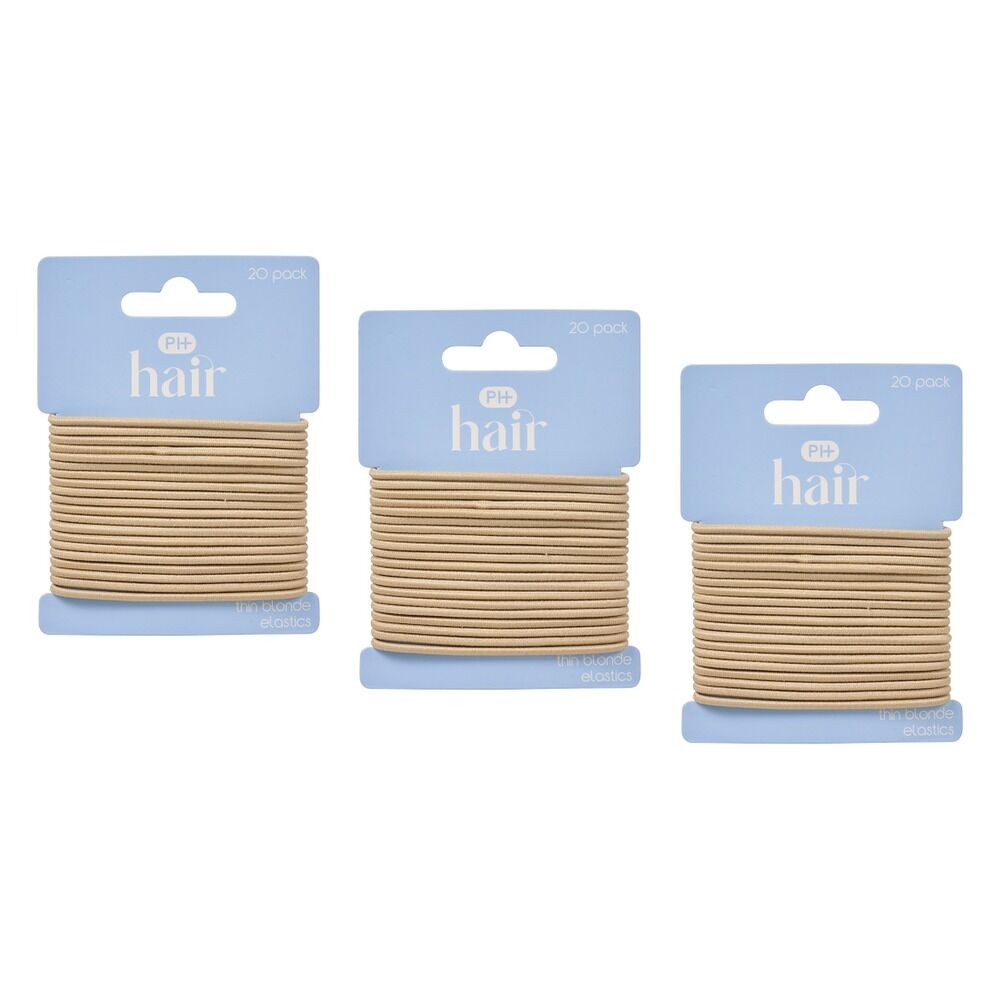 Pharmacy Health Thin Elastics Blonde 20 Pack Bundle of 3