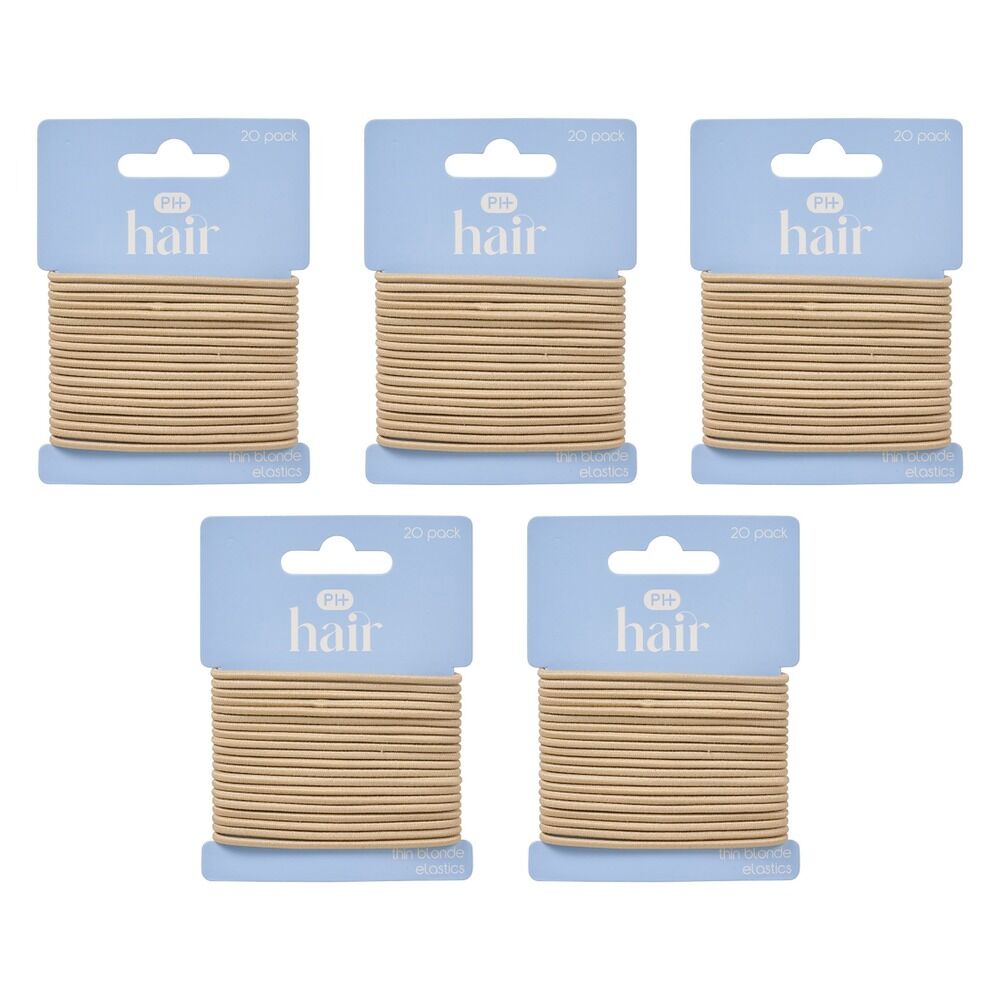 Pharmacy Health Thin Elastics Blonde 20 Pack Bundle of 5