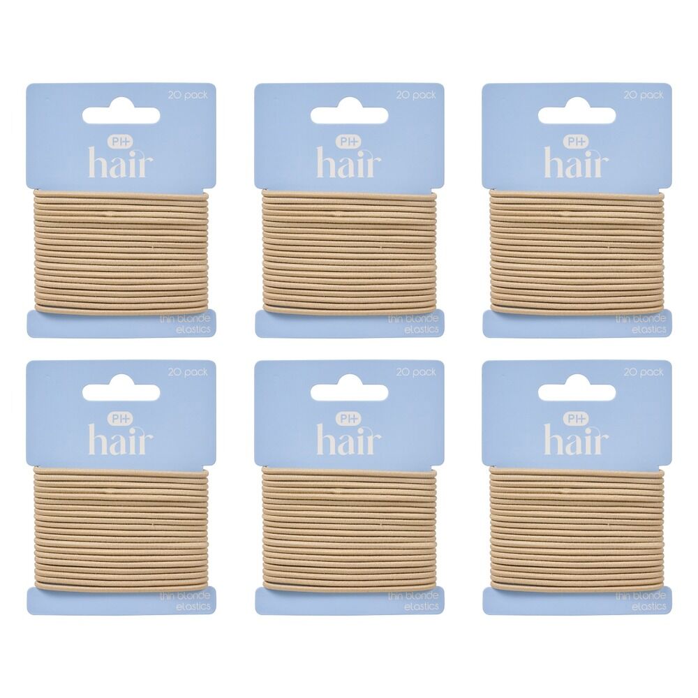 Pharmacy Health Thin Elastics Blonde 20 Pack Bundle of 6