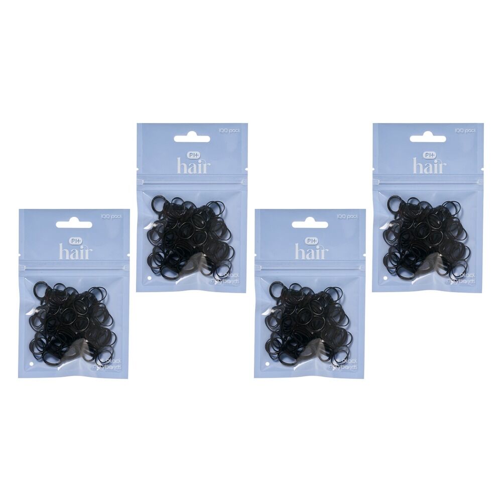 Pharmacy Health Polybands Black 100 Pack Bundle of 4