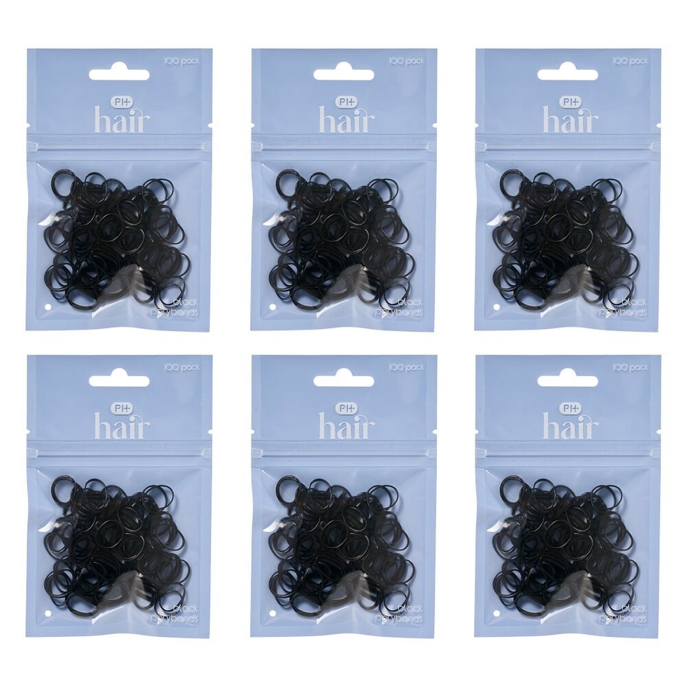 Pharmacy Health Polybands Black 100 Pack Bundle of 6