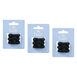Pharmacy Health Hair Spirals Black 3 Pack Bundle of 3