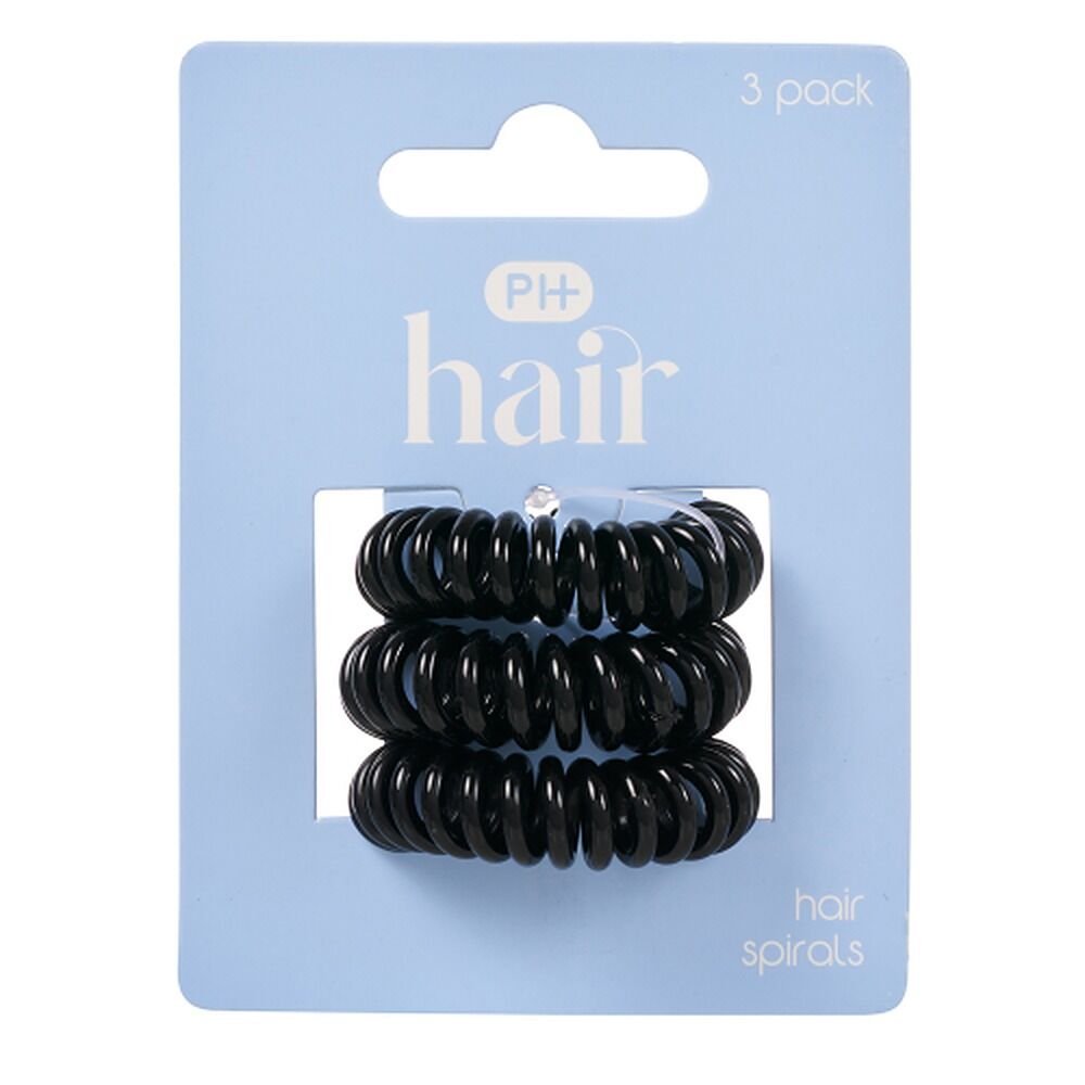 Pharmacy Health Hair Spirals Black 3 Pack
