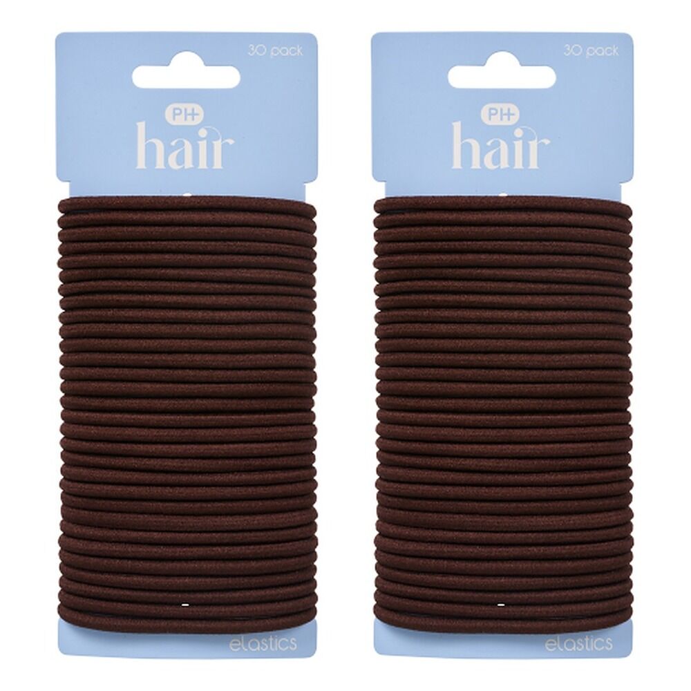 Pharmacy Health Thick Elastics Brunette 30 Pack Bundle of 2