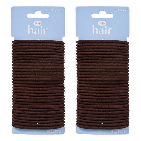 Pharmacy Health Thick Elastics Brunette 30 Pack Bundle of 2