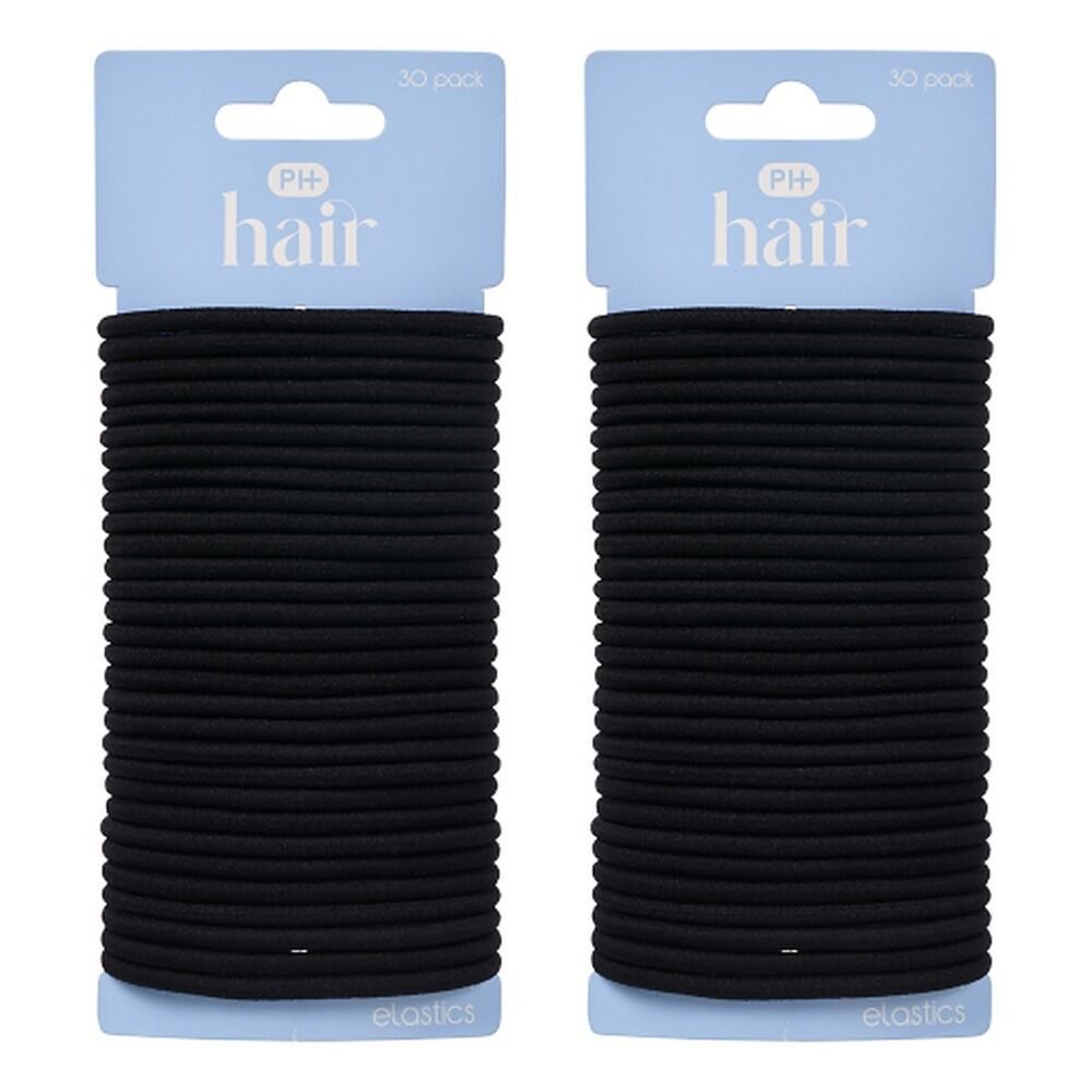 Pharmacy Health Thick Elastics Black 30 Pack Bundle of 2