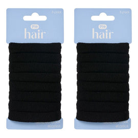 Pharmacy Health Textured Elastics Black 8 Pack Bundle of 2