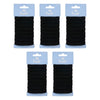 Pharmacy Health Textured Elastics Black 8 Pack Bundle of 5
