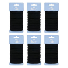 Pharmacy Health Textured Elastics Black 8 Pack Bundle of 6