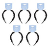 Pharmacy Health Wrinkle Satin Headband Black Pack of 5