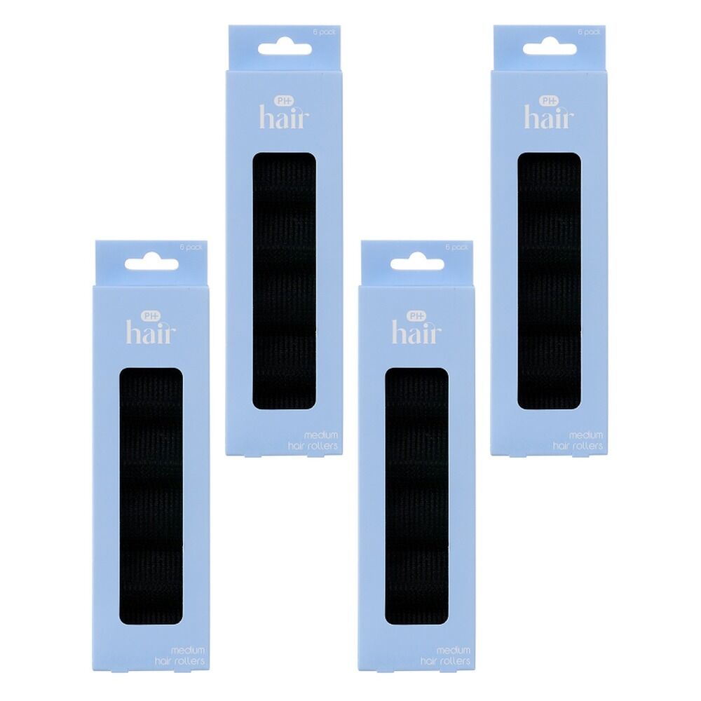 Pharmacy Health Hair Rollers Medium 6 Pack Bundle of 4