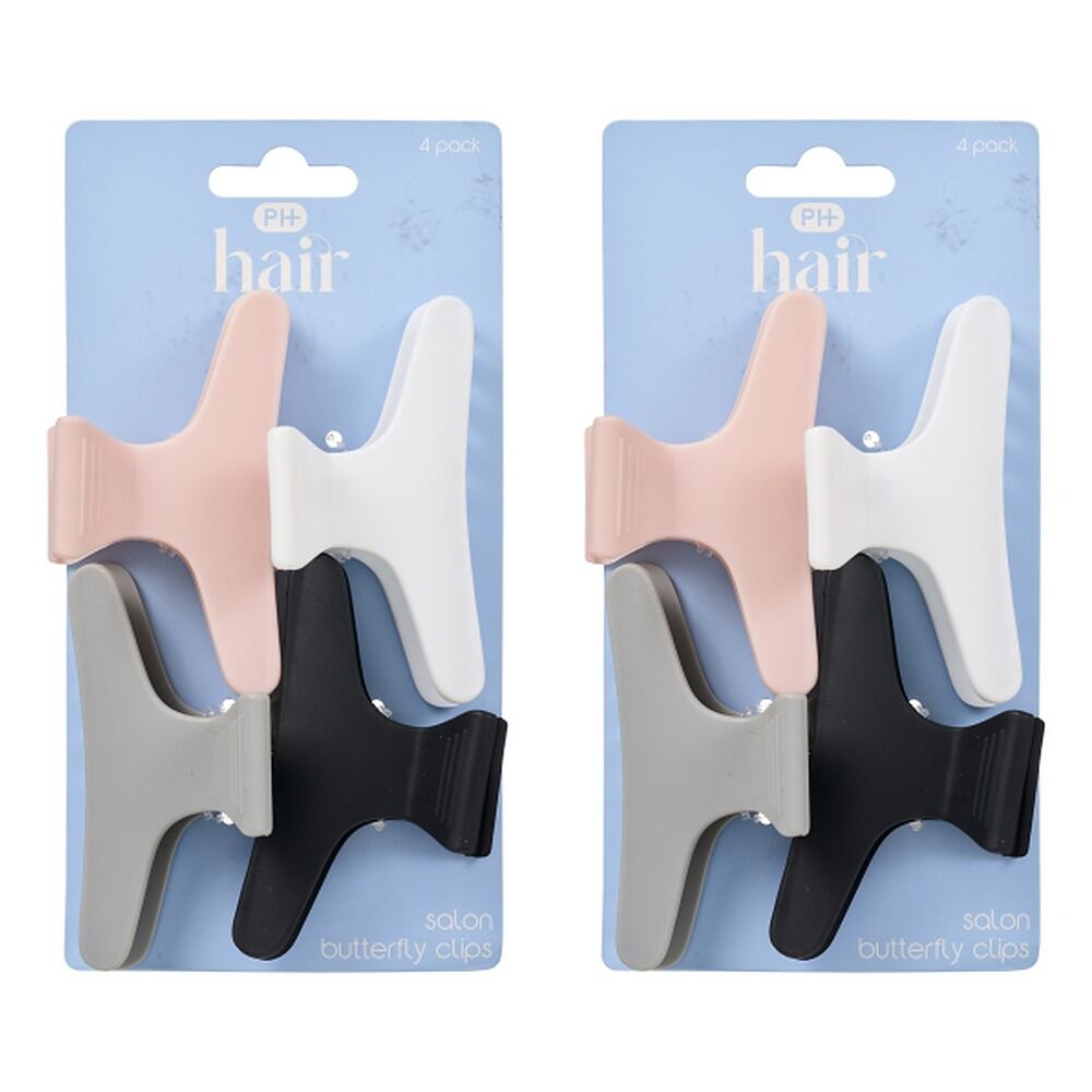 Pharmacy Health Salon Butterfly Clips 4 Pack Bundle of 2