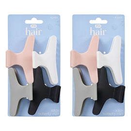 Pharmacy Health Salon Butterfly Clips 4 Pack Bundle of 2