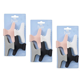 Pharmacy Health Salon Butterfly Clips 4 Pack Bundle of 3