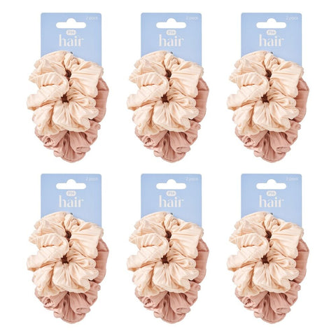 Pharmacy Health Scrunchie Luxe Nude 2 Pack Bundle of 6
