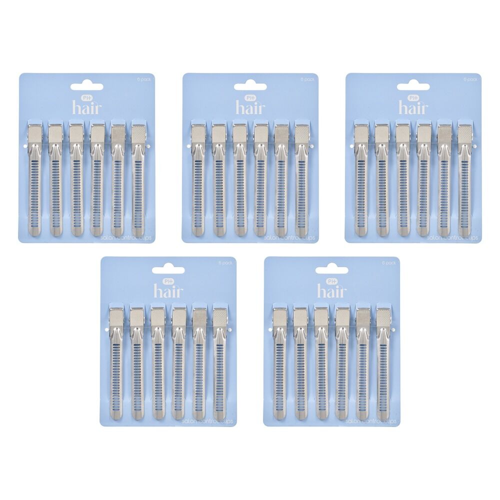 Pharmacy Health Salon Control Clips 6 Pack Bundle of 5