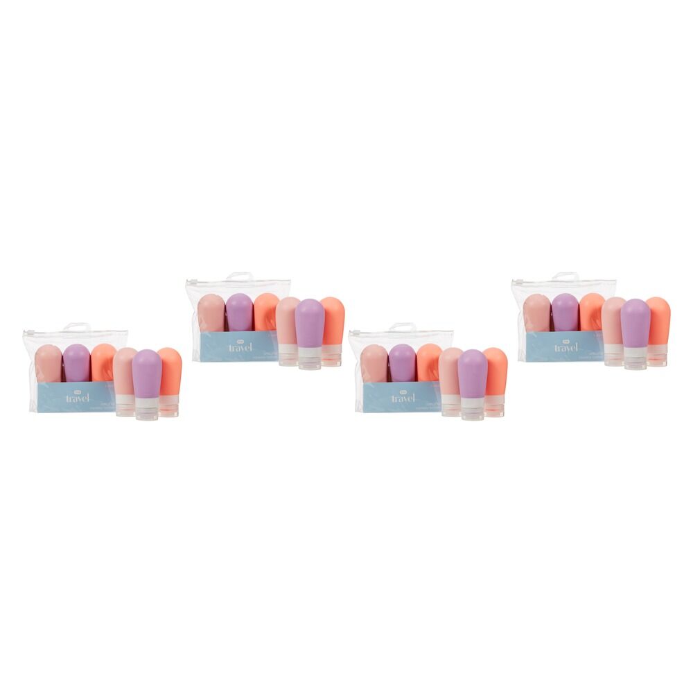 Pharmacy Health Refillable Silicone Bottles Medium 80ml 3 Pack Bundle of 4
