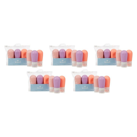Pharmacy Health Refillable Silicone Bottles Medium 80ml 3 Pack Bundle of 5