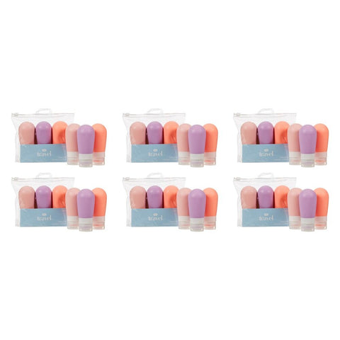 Pharmacy Health Refillable Silicone Bottles Medium 80ml 3 Pack Bundle of 6