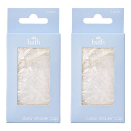 Pharmacy Health Clear Shower Caps 2 Pack Bundle of 2